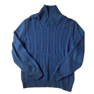 Jos A Bank Heavy Blue Cotton Sweater Size Large